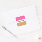 MOEDERDAG Roze Oranje Gestippelde Strepen Vierkante Sticker (Envelop)