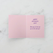 Moederdag roze paarse mooie wens kaart (Binnen)