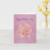 Moederdag Roze Roos Kaart (Gele Bloem)
