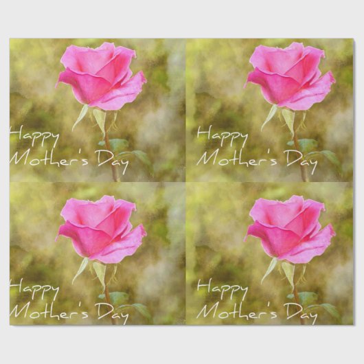 Moederdag Roze roze bloemkool Cadeaupapier (Vlak)