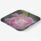 Moederdag Roze Roze Strappen Floral Foto Papieren Bordje (Gebogen)