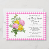 Moederdag Roze Rozen Brunch Kaart (Voorkant)