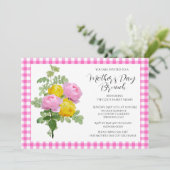 Moederdag Roze Rozen Brunch Kaart (Staand voorkant)