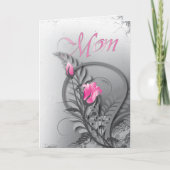 Moederdag roze rozen kaart (Voorkant)