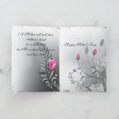 Moederdag roze rozen kaart (Binnen)