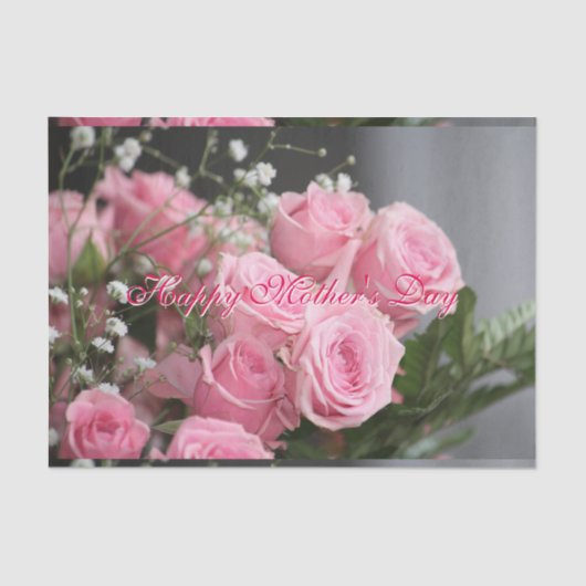  Moederdag Roze Rozenweefsel Papier (Voorkant)