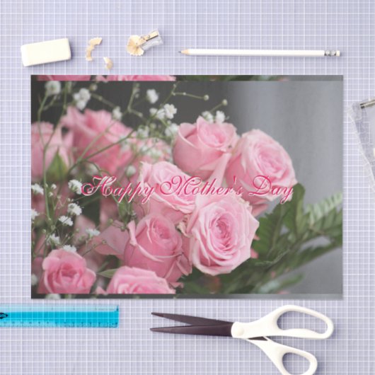  Moederdag Roze Rozenweefsel Papier (Craft)