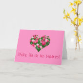 moederdag roze tulband hartsband spaans kaart (Gele Bloem)