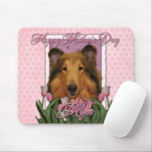 moederdag - Roze Tulips - Collie - Natalie Muismat (Met muis)