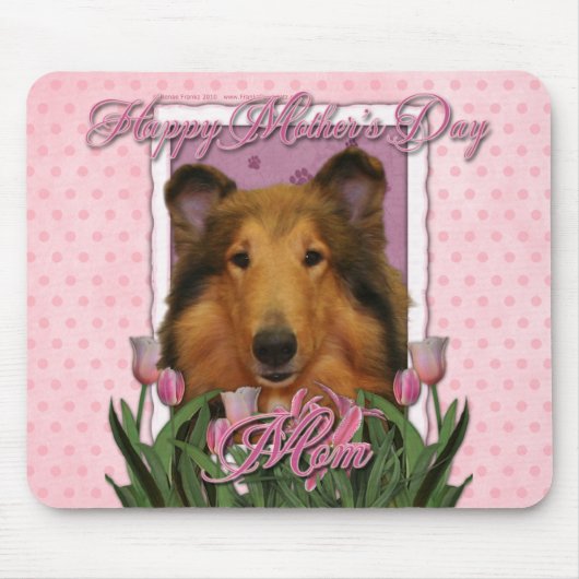 moederdag - Roze Tulips - Collie - Natalie Muismat (Voorkant)