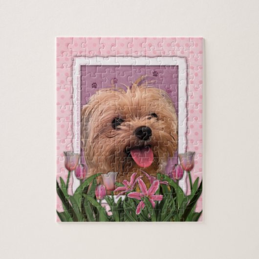 moederdag - Roze Tulips - Morkie - Lacey Legpuzzel (Verticaal)