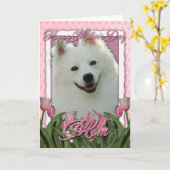 Moederdag - Roze Tulpen - Amerikaanse Eskimo Kaart (Gele Bloem)