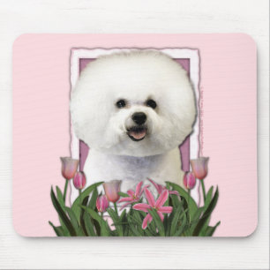 moederdag - Roze Tulpen - Bichon Frise Muismat