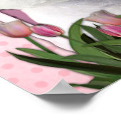 Moederdag - Roze Tulpen - Bichon Frise Poster (Hoek)