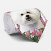 moederdag - Roze Tulpen - Bichon Frise Stropdas (Opgerold)