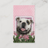 moederdag - Roze Tulpen - Bulldog Visitekaartje (Achterkant)