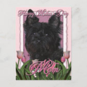 Moederdag - Roze Tulpen - Caïro Terrier - Rosco Briefkaart (Voorkant)