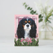 Moederdag - Roze Tulpen - Cavalier - Tri-Color Briefkaart (Staand voorkant)