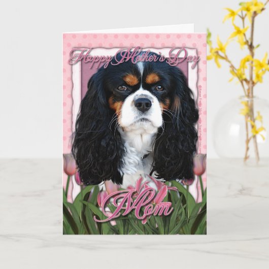 Moederdag - Roze Tulpen - Cavalier - Tri-Color Kaart (Gele Bloem)