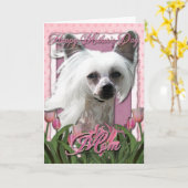 Moederdag - Roze Tulpen - Chinese Kreeft -Kahlo Kaart (Gele Bloem)