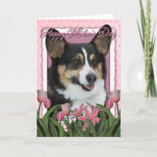 Moederdag - Roze Tulpen - Corgi Kaart