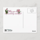 Moederdag - Roze Tulpen - Corgi - Owen Briefkaart (Achterkant)