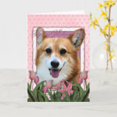 Moederdag - Roze Tulpen - Corgi - Owen Kaart (Gele Bloem)