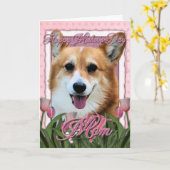Moederdag - Roze Tulpen - Corgi - Owen Kaart (Gele Bloem)