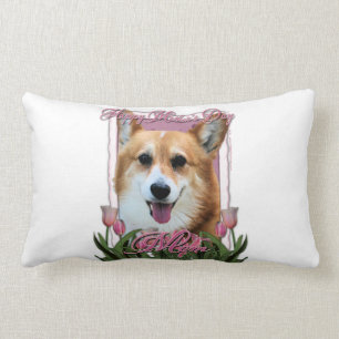 moederdag - Roze Tulpen - Corgi - Owen Kussen