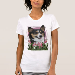 moederdag - Roze Tulpen - Corgi T-shirt