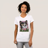 moederdag - Roze Tulpen - Corgi T-shirt (Voorkant volledig)