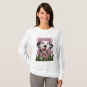 moederdag - Roze Tulpen - Dalmatiaans T-shirt (Voorkant volledig)