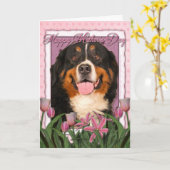 Moederdag - Roze Tulpen - de Hond van de Berg Kaart (Gele Bloem)