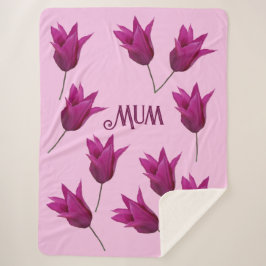 Moederdag roze tulpen floral stijlvol sherpa deken