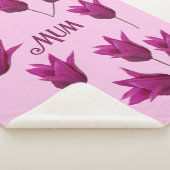 Moederdag roze tulpen floral stijlvol sherpa deken (3/4)