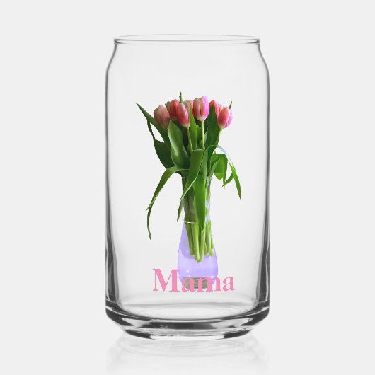  Moederdag Roze Tulpen Fotografie Mama Blikvorm Glas (Voorkant)