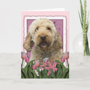 Moederdag - Roze Tulpen - GoldenDoodle Kaart