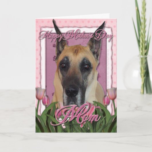 Moederdag - Roze Tulpen - Grote Deen Kaart (Voorkant)
