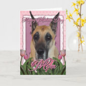 Moederdag - Roze Tulpen - Grote Deen Kaart (Gele Bloem)