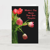 Moederdag roze tulpen kaart (Voorkant)