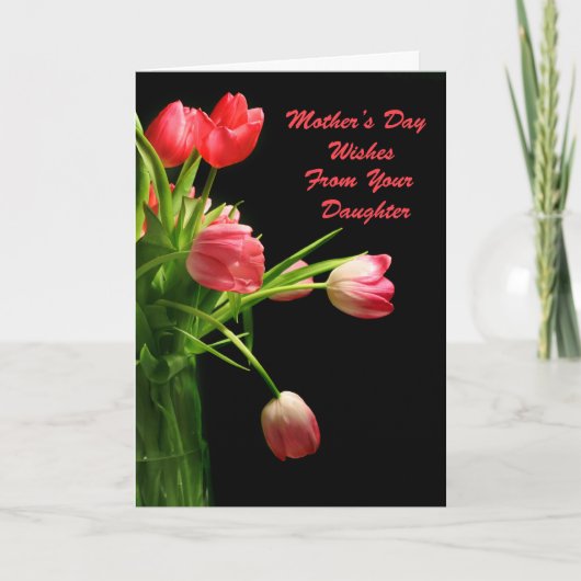Moederdag roze tulpen kaart (Voorkant)