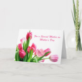Moederdag roze tulpen kaart (Voorkant)