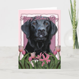 Moederdag - Roze Tulpen - Labrador - Black Gage Kaart