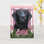 Moederdag - Roze Tulpen - Labrador - Zwarte - Pand Kaart (Gele Bloem)