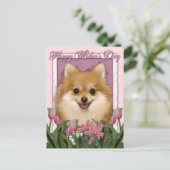 Moederdag - Roze Tulpen - Pommerse Briefkaart (Staand voorkant)