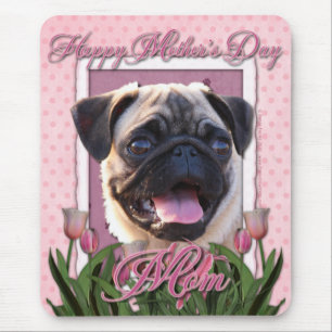 moederdag - Roze Tulpen - Pug Muismat