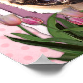 Moederdag - Roze Tulpen - Pug Poster (Hoek)