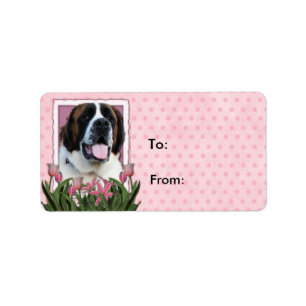 moederdag - Roze Tulpen - Saint Bernard - Mae Etiket