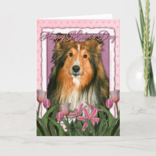 Moederdag - Roze Tulpen - Sheltie Kaart