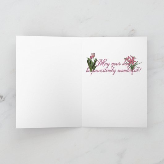 Moederdag - Roze Tulpen - Shiba Inu - Yasha Kaart (Binnen)